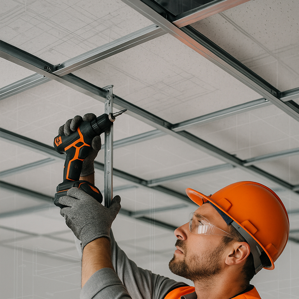 Asma Tavan Uygulaması - Malzeme ve İscilik Dahil